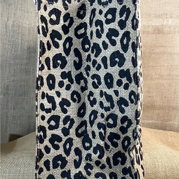 Leopard Print Burlap Tote Bag New